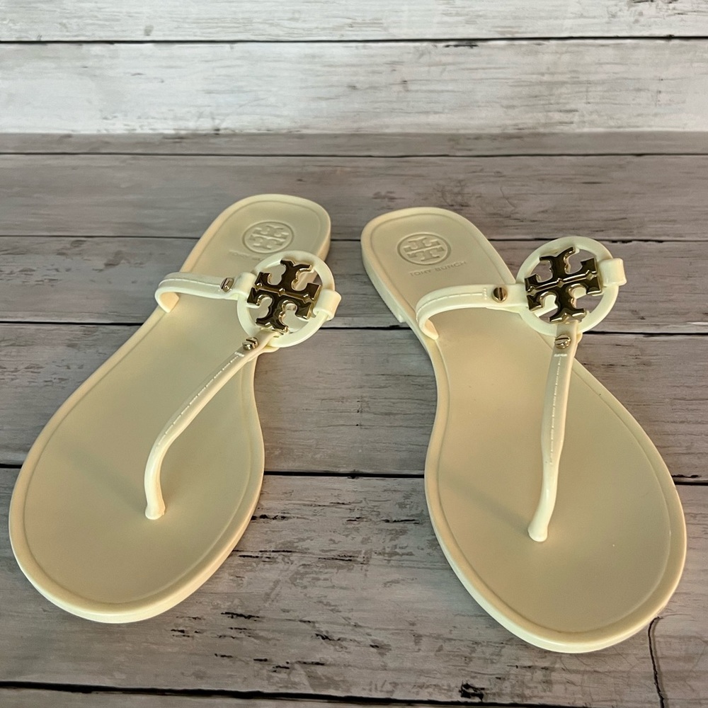 Tory Burch Mini Miller Ivory/Cream Jelly Thong Flip Flop Women’s Size 7